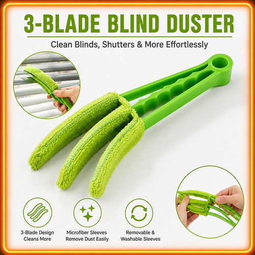 Reusable blind window cleaner - window,